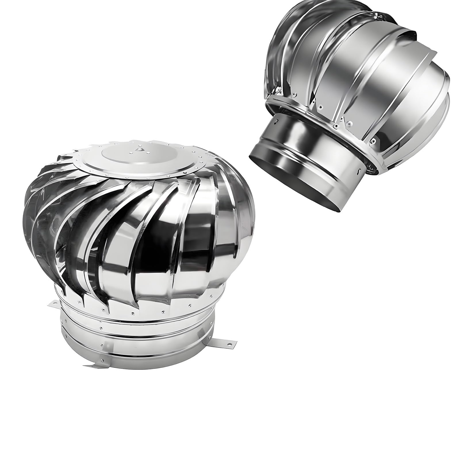YGLSNVKWQ Wind Turbine Roof Vent Cap Chimney Cap Reinforced Stainless Steel Stovepipe Finial for Outside Chimney Cover Flue Caps(7.87 in)