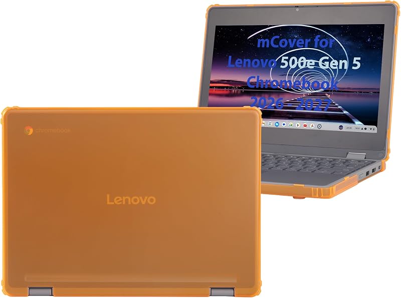mCover Hard Case ONLY Compatible for 2026+ 11.6" or 12.2" Lenovo Chromebook 500e 2-in-1 Gen 5 Notebook Computer (NOT Fitting Any Other Lenovo Models) - Orange