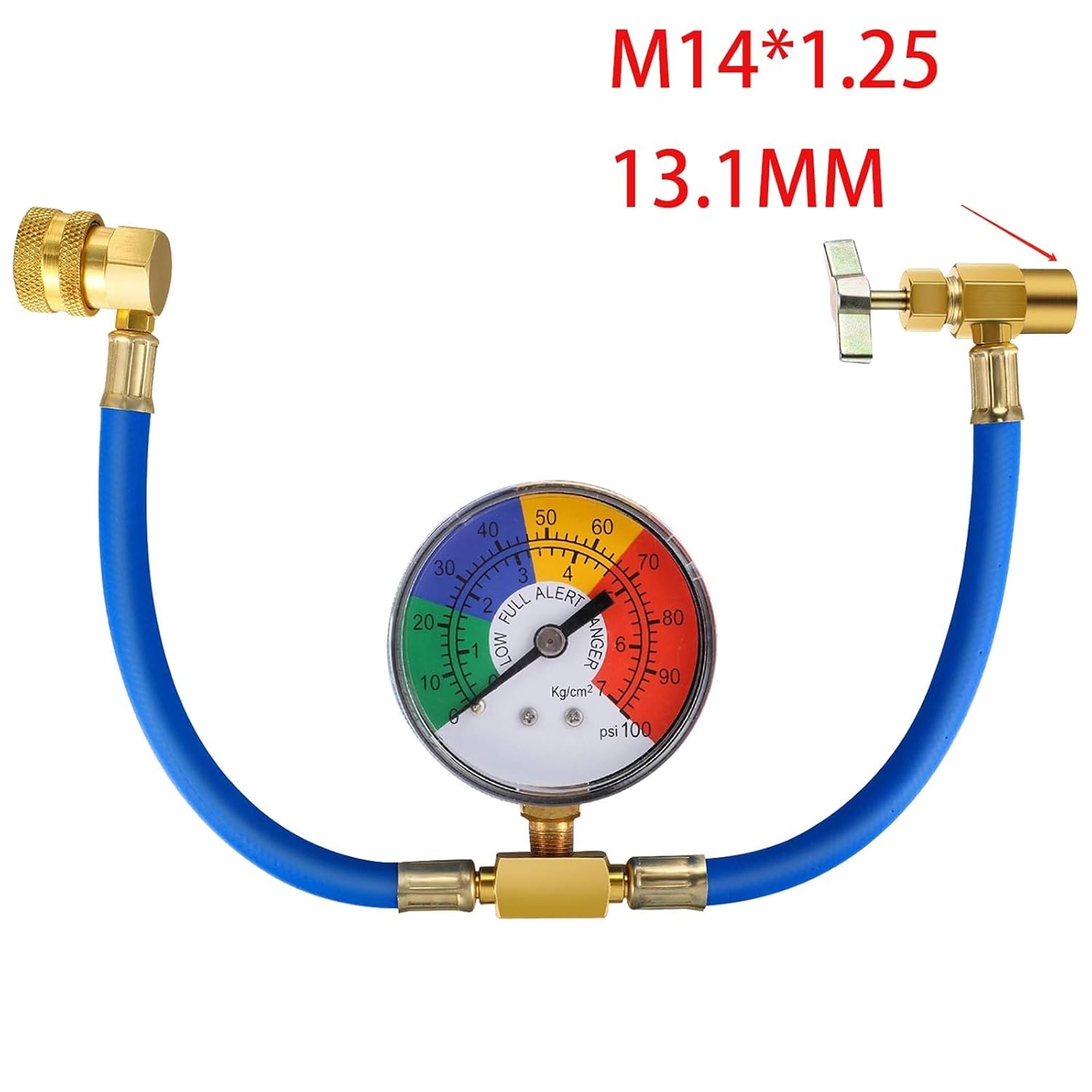 1pcs R134A Air Conditioning Refrigerant Charging Hose with Gauge Fits for Car AC Air Conditioning Refrigerant Charging Tool(White)