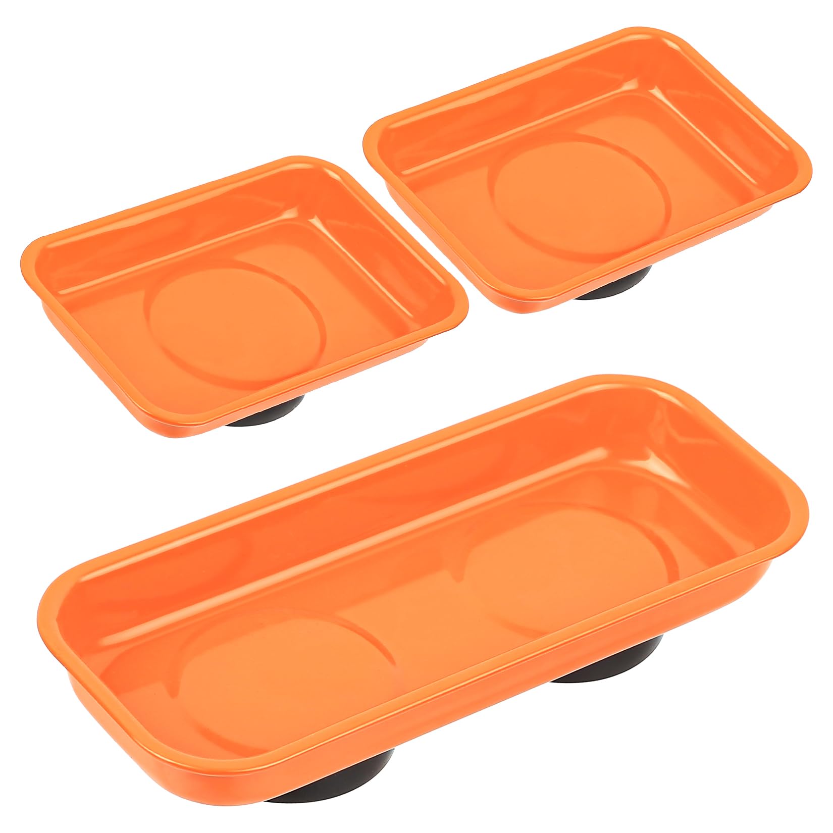 3 Pcs Bandejas Magnéticas para Tuercas y Tornillos, Bandeja Magnética de Acero Inoxidable para Piezas Herramientas Taller Mecanico Brocas Herramientas Metálicas(9,5 x 6,5 x 2,5 cm,15 x 6,5 x 2,7 cm) - 1