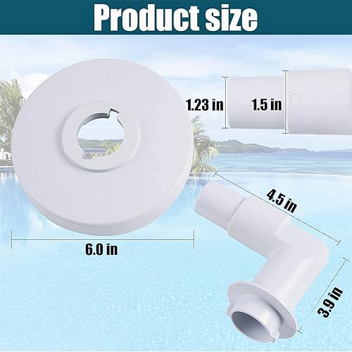 Miniatura 2 de GDW Placa de aspiradora para piscina compatible con Hayward 6 pulgadas Skimmer de piscina SP1090, SP1091, SP1092 – Skim Vac 1 1/4 pulgadas y 1 1/2
