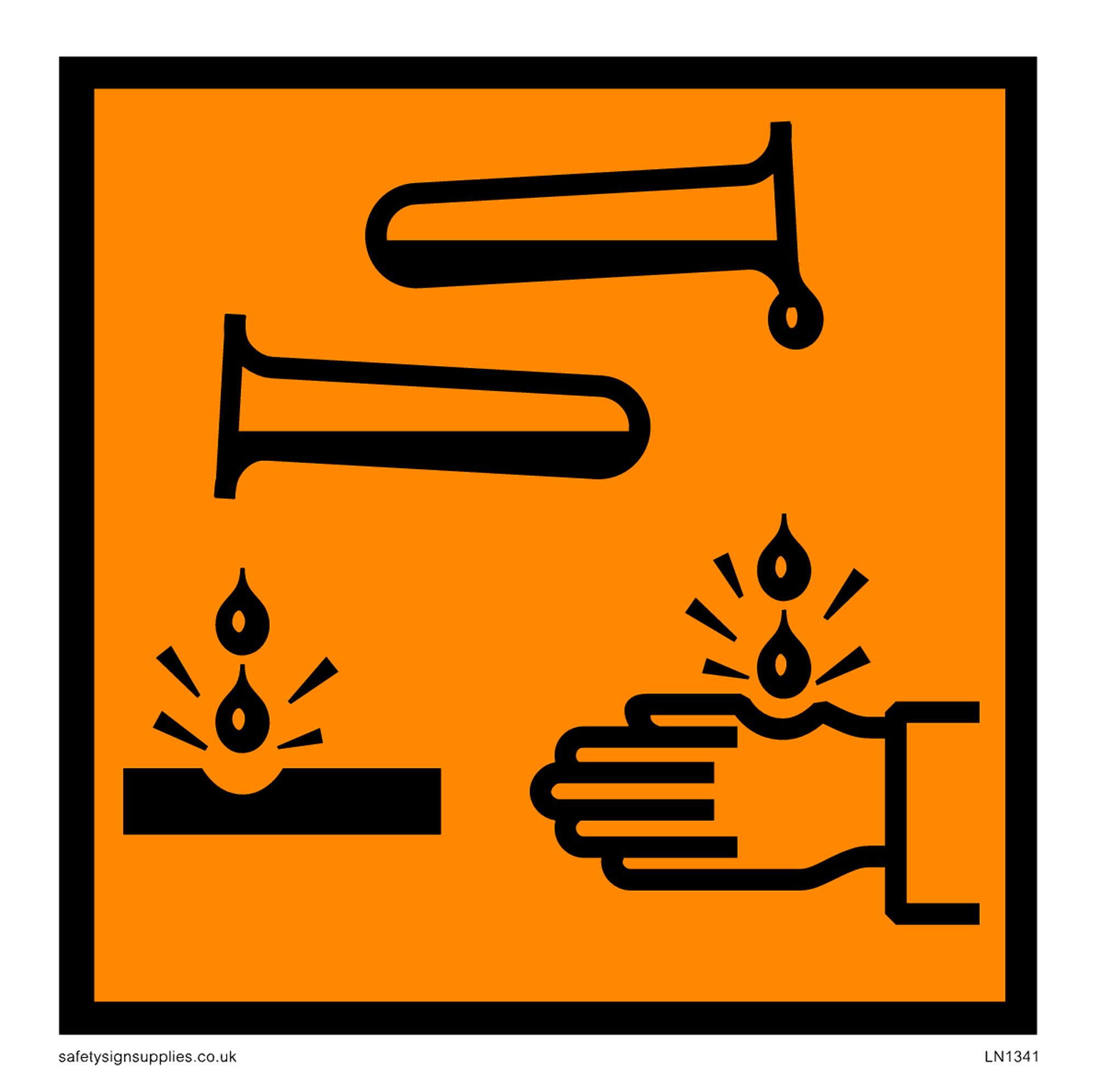Pack of five - Corrosive (chip) Sign - 100x100mm - S10