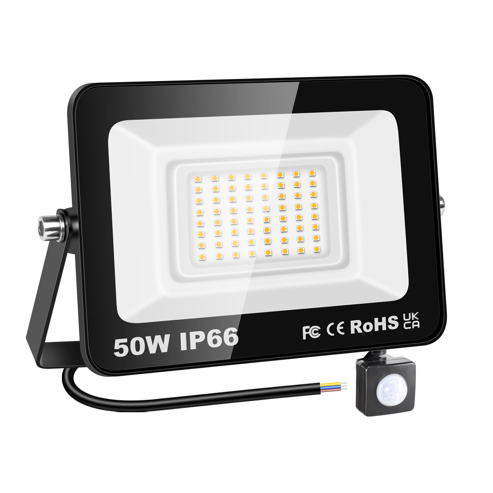 YOJZMA Outdoor LED Floodlight with Motion Sensor, 50W 5000LM