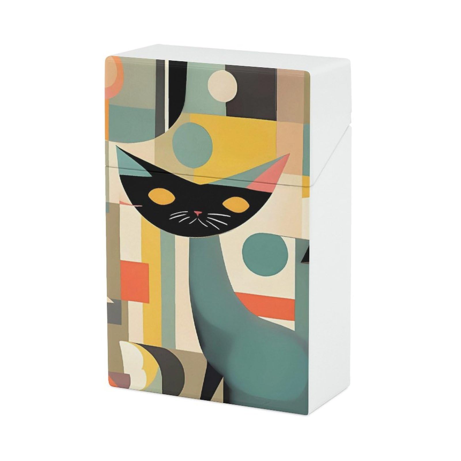 Amazon.com: Mid-Century Modern Art Cat Cigarette Case Normal Size Cigarette  Holder Case Skul Style Box 20 Capacity Women and Men Perfect for Roll Your  Own Cigs : Health & Household