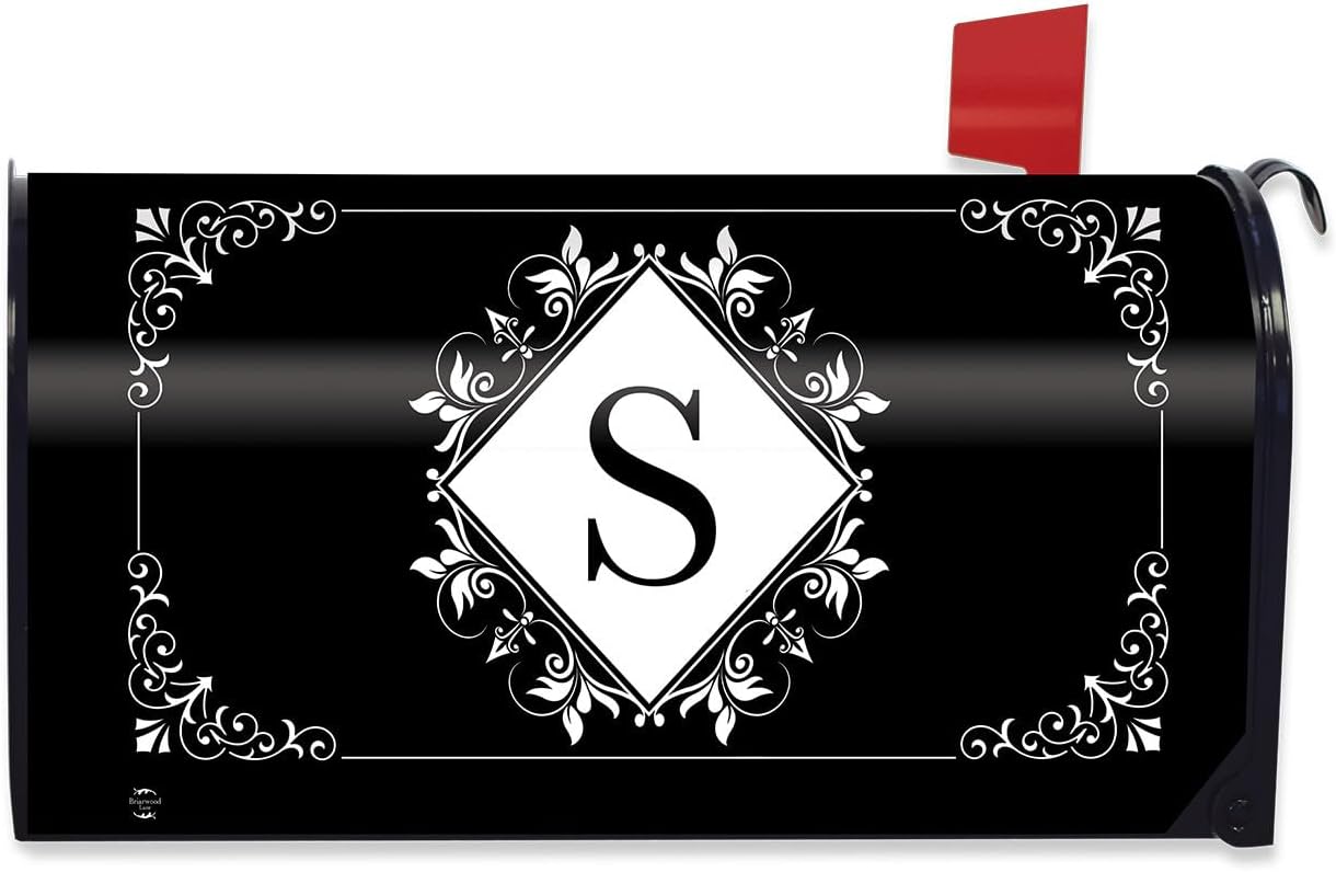 Briarwood Lane Black and White Monogram C Mailbox Cover