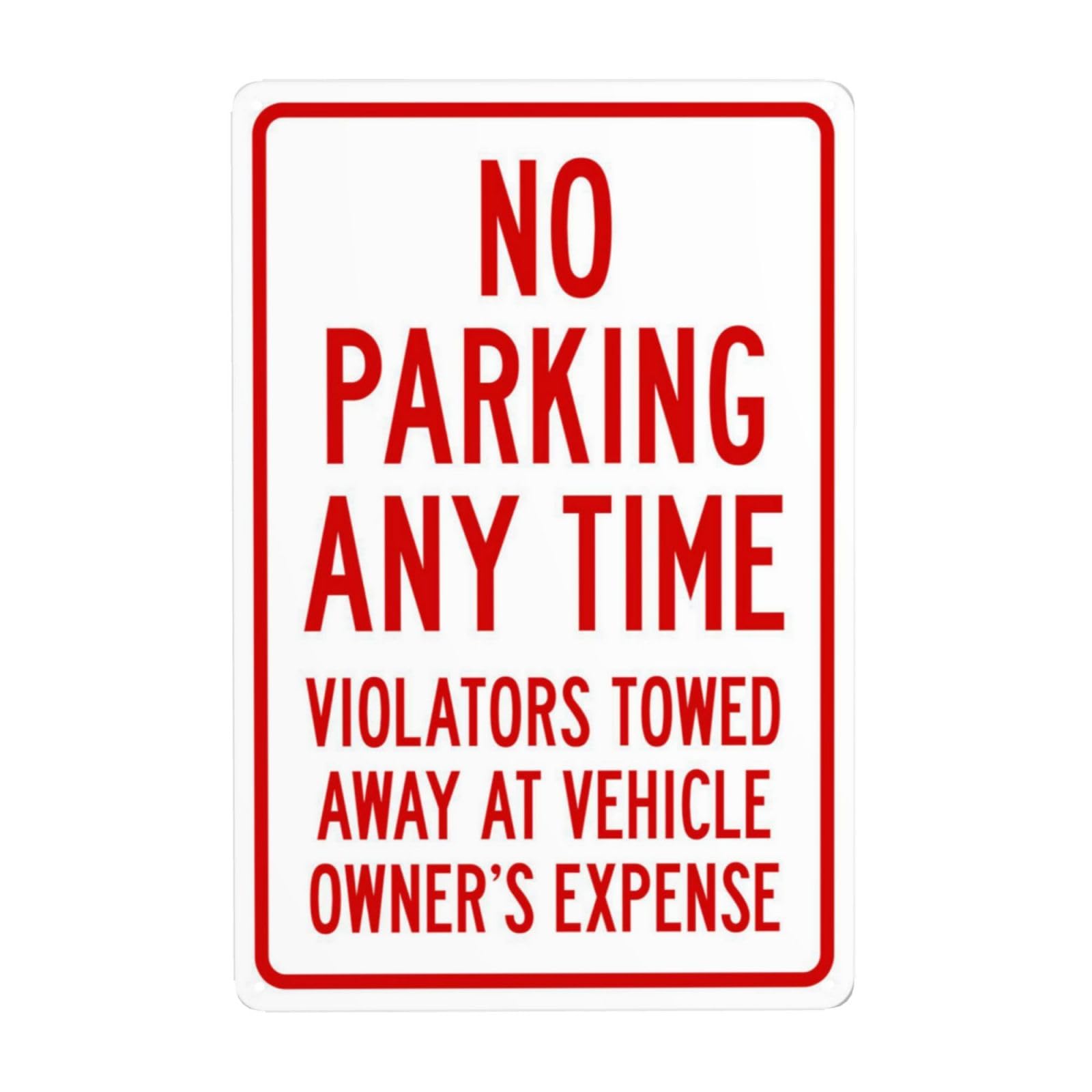 SMAZDFXX No Overnight Parking Violators Towed Away At Vehicle Owner's Expense Metal Warning Signs, Cautions Security Tin Sign, Safety Signs for Street Business Wall Decor 5.5"x8"