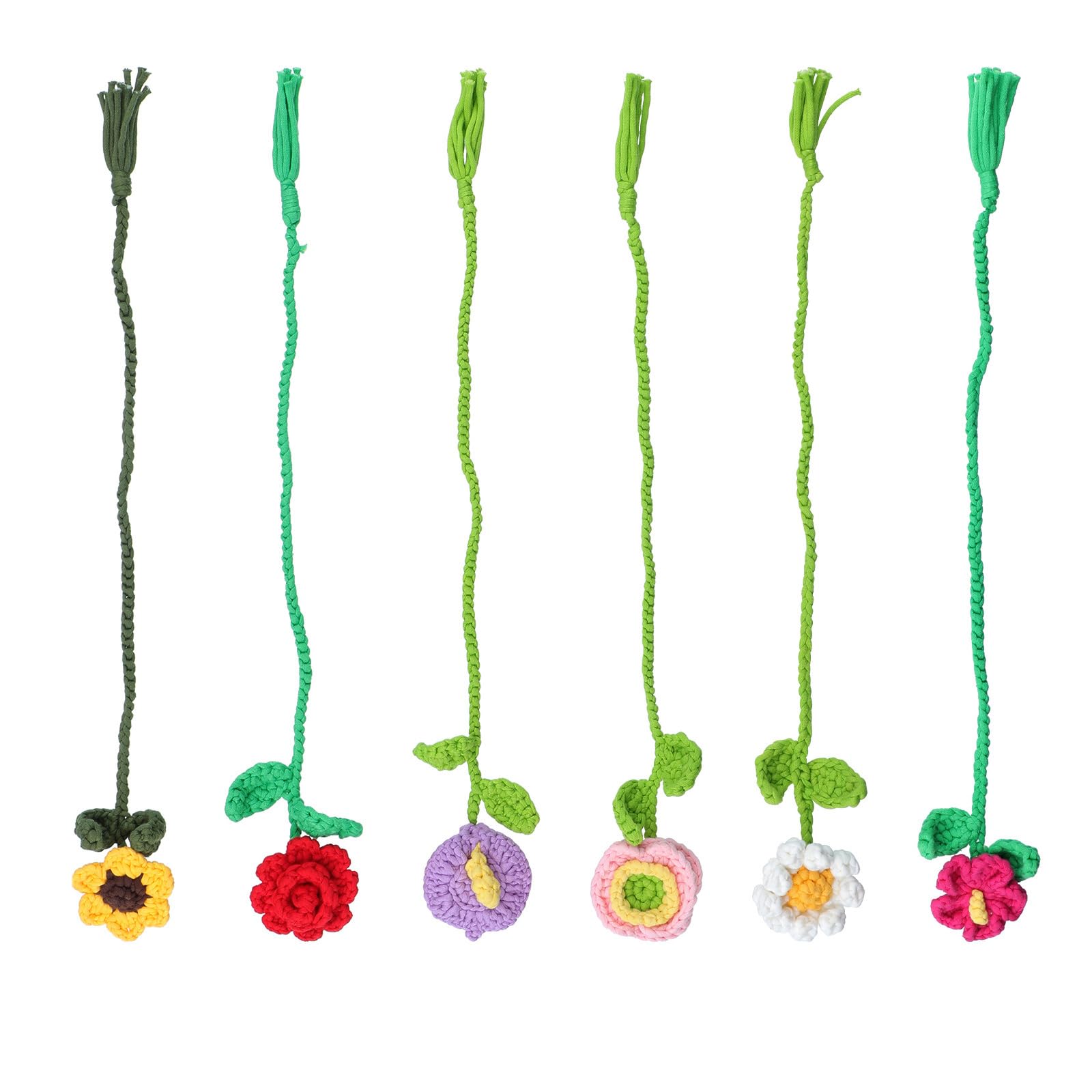 Snorvixre Flower Bookmarks Supplies for Beginner Crochet Animal Bookmarks Set with Step-by-Step Video Tutorial Instruction Crochet Yarn Set for Beginner