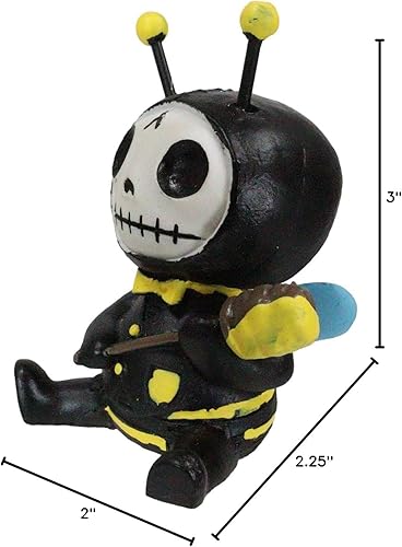 Miniatura 8 de Ebros Gift Furry Bones Buzz The Bumblebee - Esqueleto de abeja con pajarita, figura en miniatura de 3 pulgadas de alto, lindo monstruo de calavera