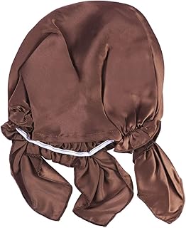 Beavorty Touca De Seda Para Dormir Touca De Cabelo De Seda Touca Ajustável De Cetim Capa De Cabeça Touca De Cabelo Touca De Dormir Touca De Secagem Rápida Touca De Cabelo De Seda Pura