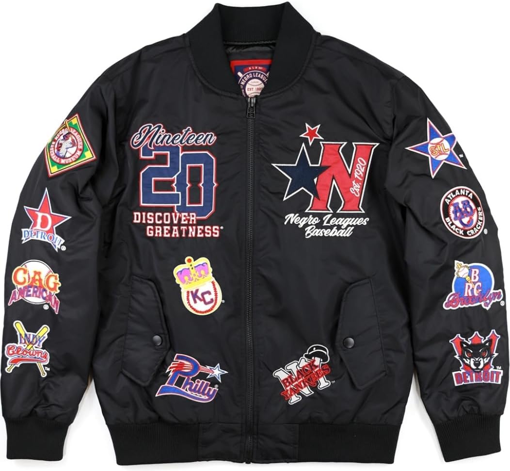 Big Boy Negro Leagues Commemorative S10 Mens Bomber Jacket [Black] - ID#68561-15-207-0-0