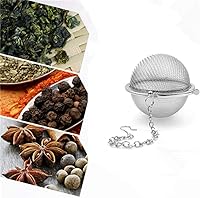 Vista 2 de Filtro de té de acero inoxidable 6pcs malla de filtro de bola de té redondo con cadena