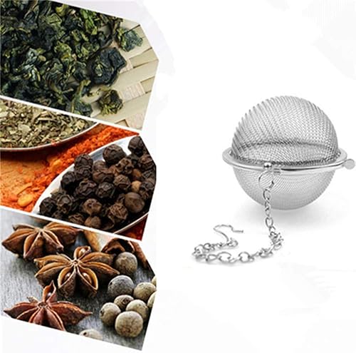 Miniatura 2 de Filtro de té de acero inoxidable 6pcs malla de filtro de bola de té redondo con cadena