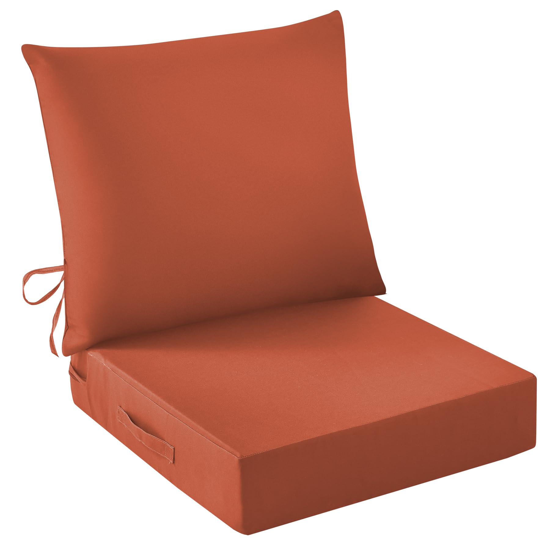 IASEAHK Outdoor Seat Cushion Set, Waterproof & Fade Resistant Patio Chair Cushions, Outdoors Cushion for Patio Furniture, 24 x 24 x 5.75 Inch, Outdoor Couch Cushions with Handle and Ties, Spice-image-34