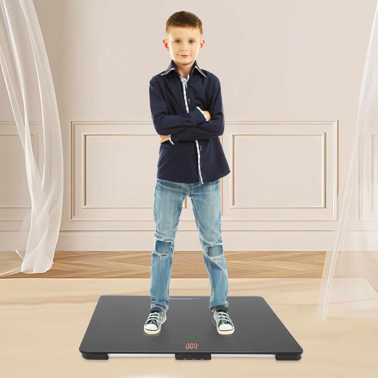 MINRS Bilancia digitale per animali domestici, fino a 100 kg, con display LCD, bilancia digitale per bambini, gattini, cuccioli, criceti, piccoli uccelli, colore nero