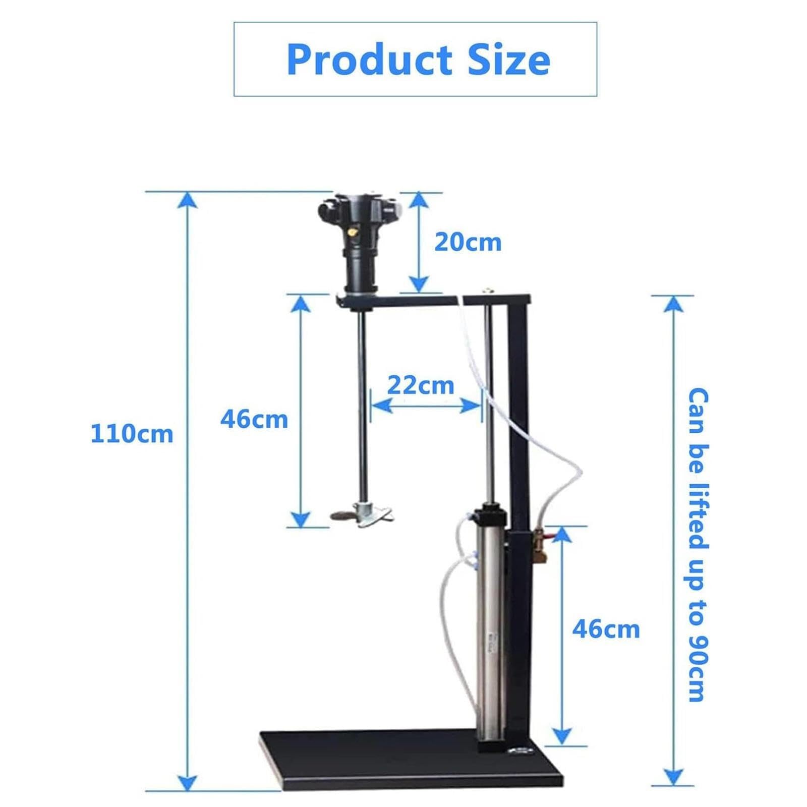 Miscelatore Automatico Pneumatico per Vernici, Miscelatore Automatico da 5 Galloni, Supporto per Betoniera in Acciaio Inox da 1/8 HP, 1500-3000 Giri/Min,