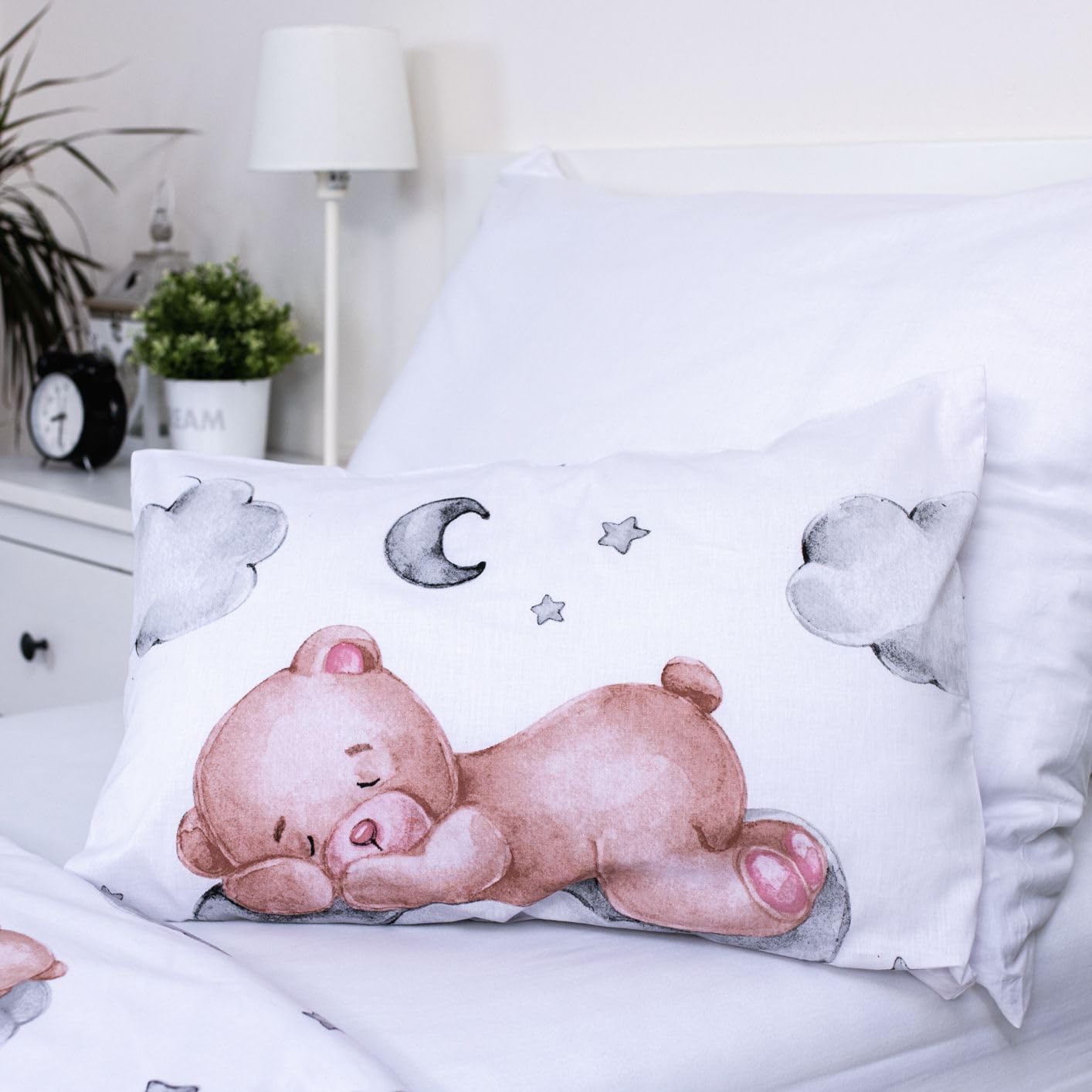 Jerry Fabrics Baby Bed Linen 100 x 135 cm and Pillowcase 40 x 60 cm 100% Cotton White, Grey, Kinderbett - Image 4