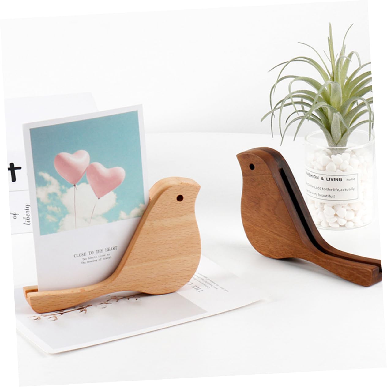 EXCEART 3 Piezas Base De Notas Decoración De Pájaros De Madera Sin Terminar Pájaros De Madera Soporte De Menú De Soporte De Número De Mesa Rústico Estatuilla De Pájaro De