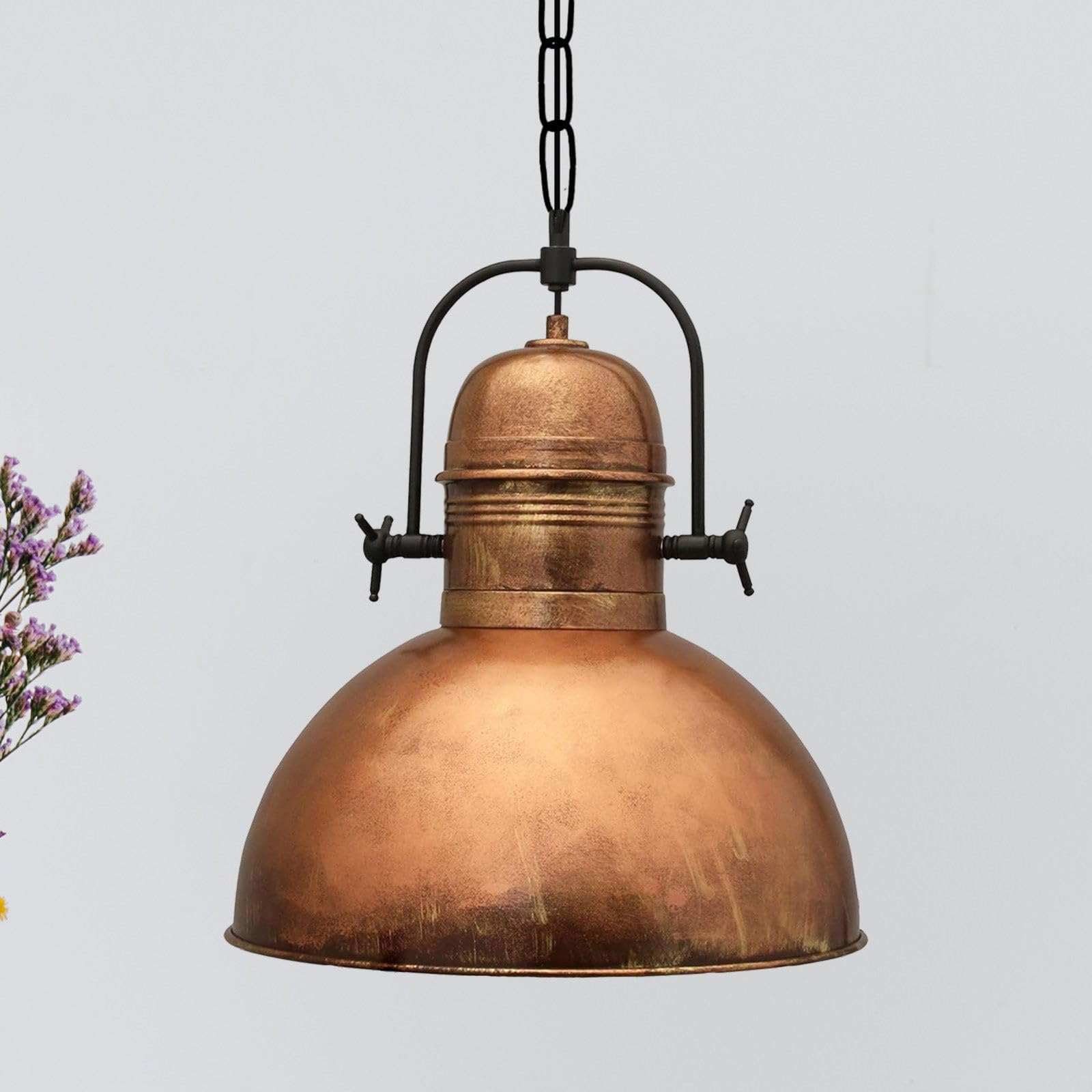 Bamyum Copper Colour Vintage Industrial Ceiling Light Ø 40Cm Pendant Lighting E27 Metal Ceiling Pendant Lights Chandelier Hanging Lamp Retro Lampshades For Kitchen Island Vintage Pendant Lamp, Colour Of Copper