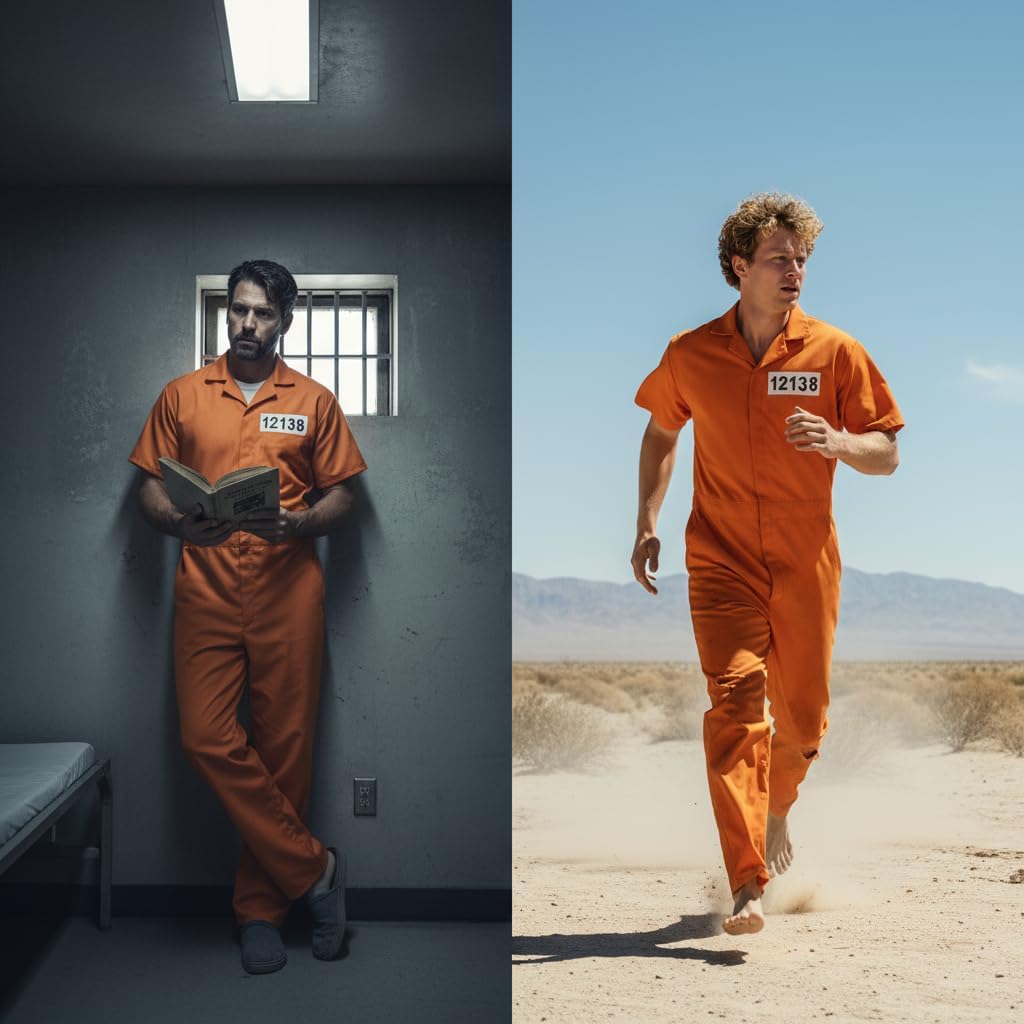 UQJE 15 Piece Prisoner Costume Orange Jumpsuit Inmate Costume Set Prison Jail Jumpsuit Halloween Criminal Accessories - Image 5