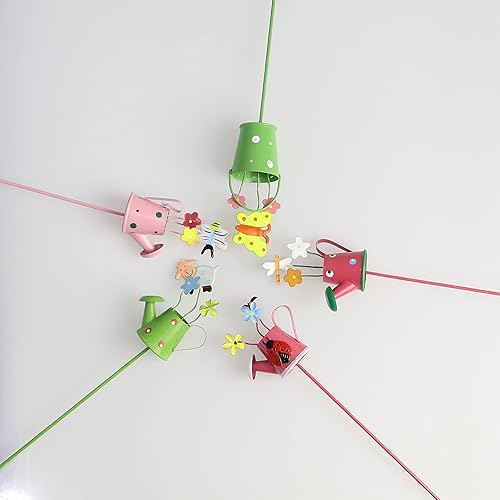 Paquete de 5 púas de metal para jardín de 10 pulgadas, estacas decorativas para plantas en maceta, regadera pequeña con estaca floral de animales, disponible en Yaxa Peru