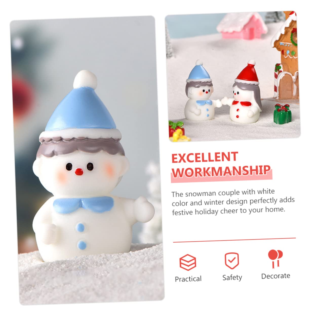TOPBATHY 40 Piezas Muñeco De Nieve De Resina Estatua De Muñecos De Nieve De Navidad Figuritas Decorativas De Muñecos De Nieve Adornos Navideños De Mesa Estatuilla De Pie De Navidad