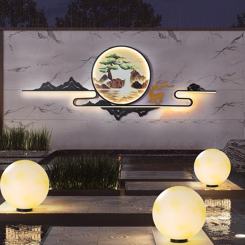 Lampy ogrodowe, kinkiety do krajobrazowych dekoracji ścian, kinkiety do willi na zewnątrz, chińskie światła krajobrazowe, oświetlenie krajobrazowe Oświetlenie do montażu na ścianie