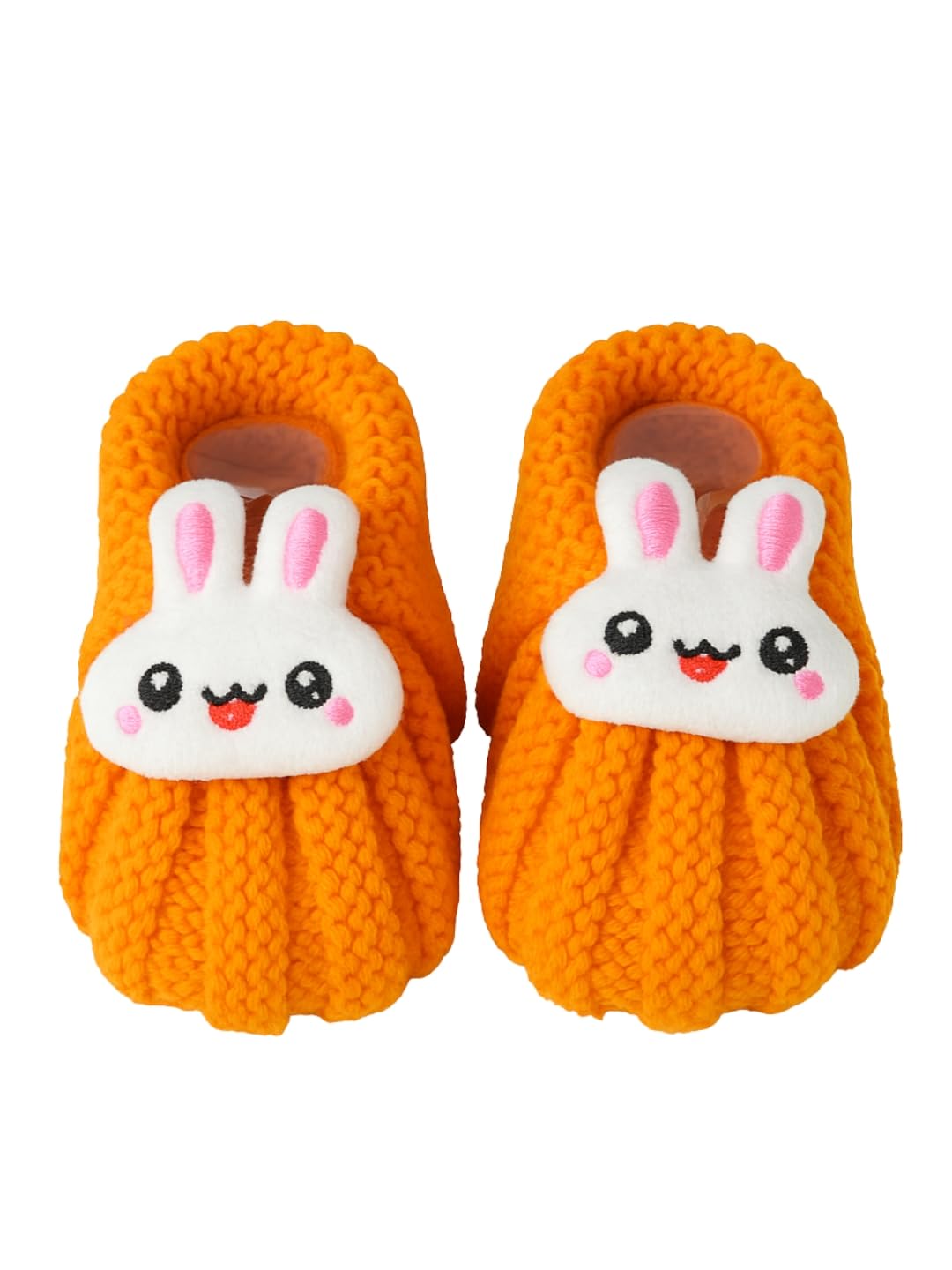 Baby Winter Booties for Unisex Baby – Hand Knitted Soft Woolen Booties for Newborn Boys & Girls, Orange Bunny Design (0-12 Months)-image-48