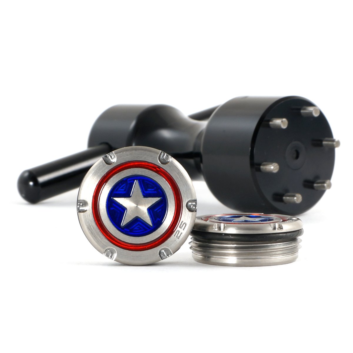 19th Hole Custom Shop 2 of 25g Deluxe Tour Style Weights for Scotty Cameron Putters + Wrench, America Shield (Black)