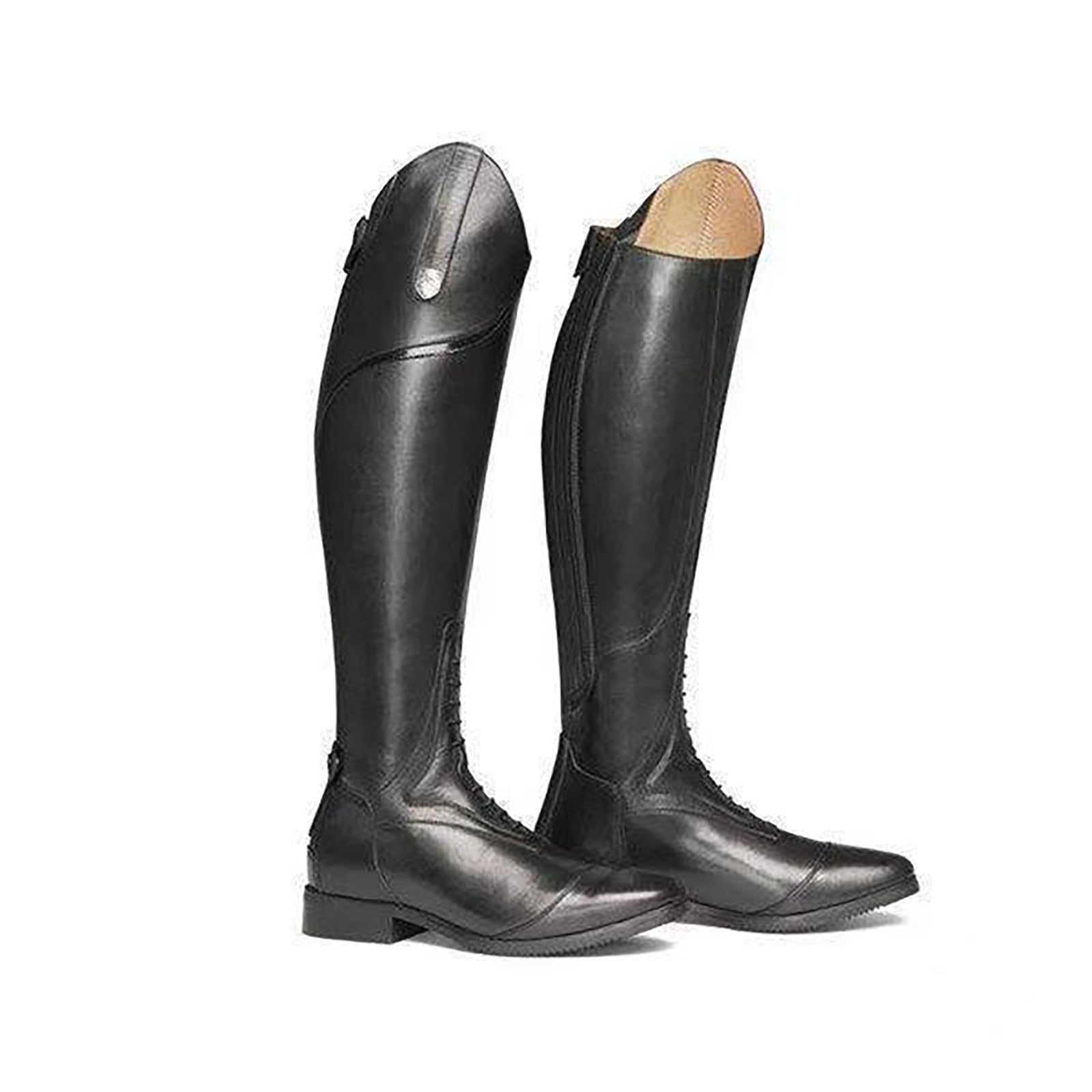 LNNLOO Scarpe Da Uomo Stivali Da Equitazione Da Cavaliere (34-48), Stivali Da Equitazione Alti Al Ginocchio, Cerniera Posteriore + Punta A Punta, Unisex + Resistente Allo Scivolamento,36,Black