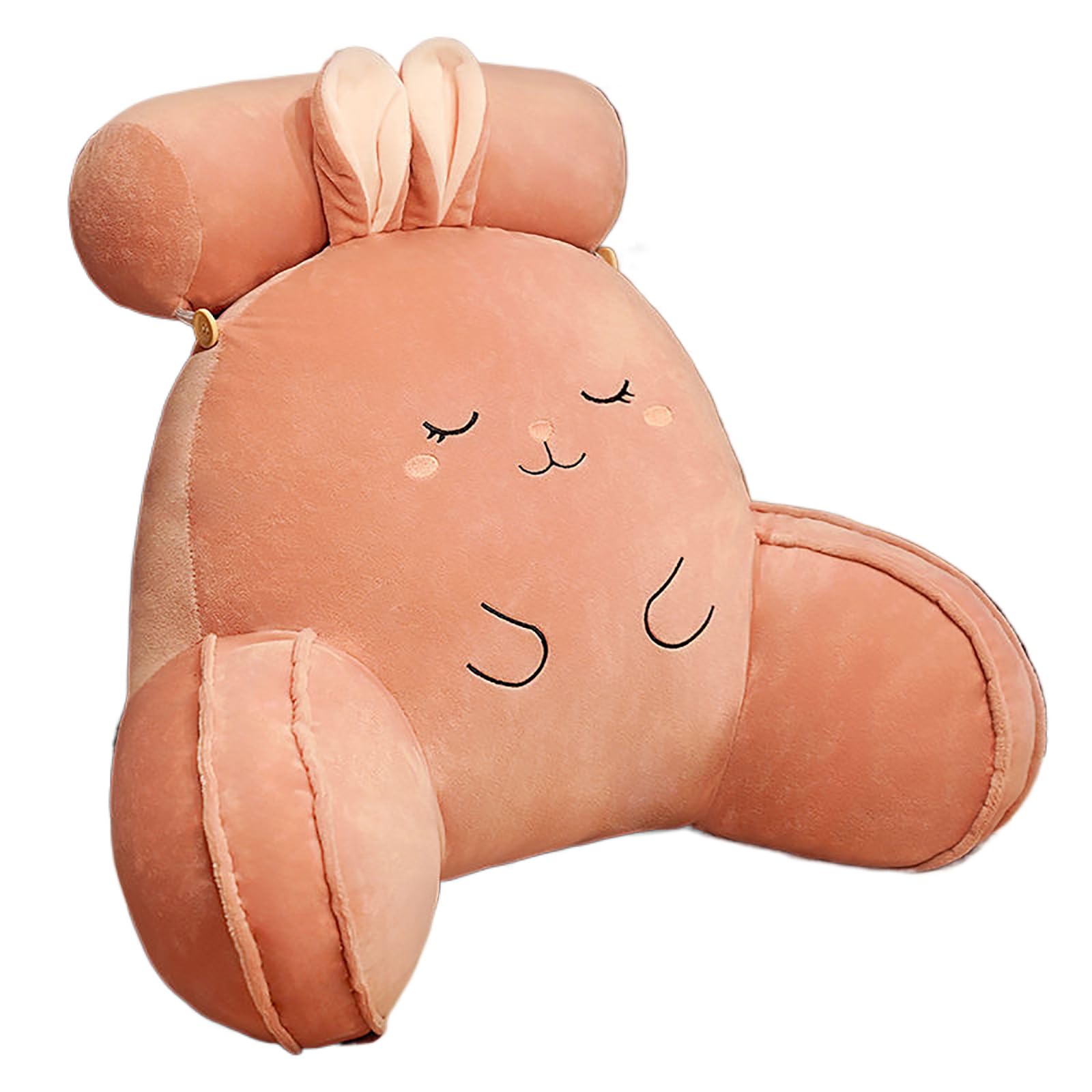 Cartoon Reading Pillow, Back Pillows for Sitting in Bed with Detachable Neck Support, Arms Support, Shredded Memory Foam, Suitable for Reading, Relaxing, Watching TV, Gaming,Rabbit-S