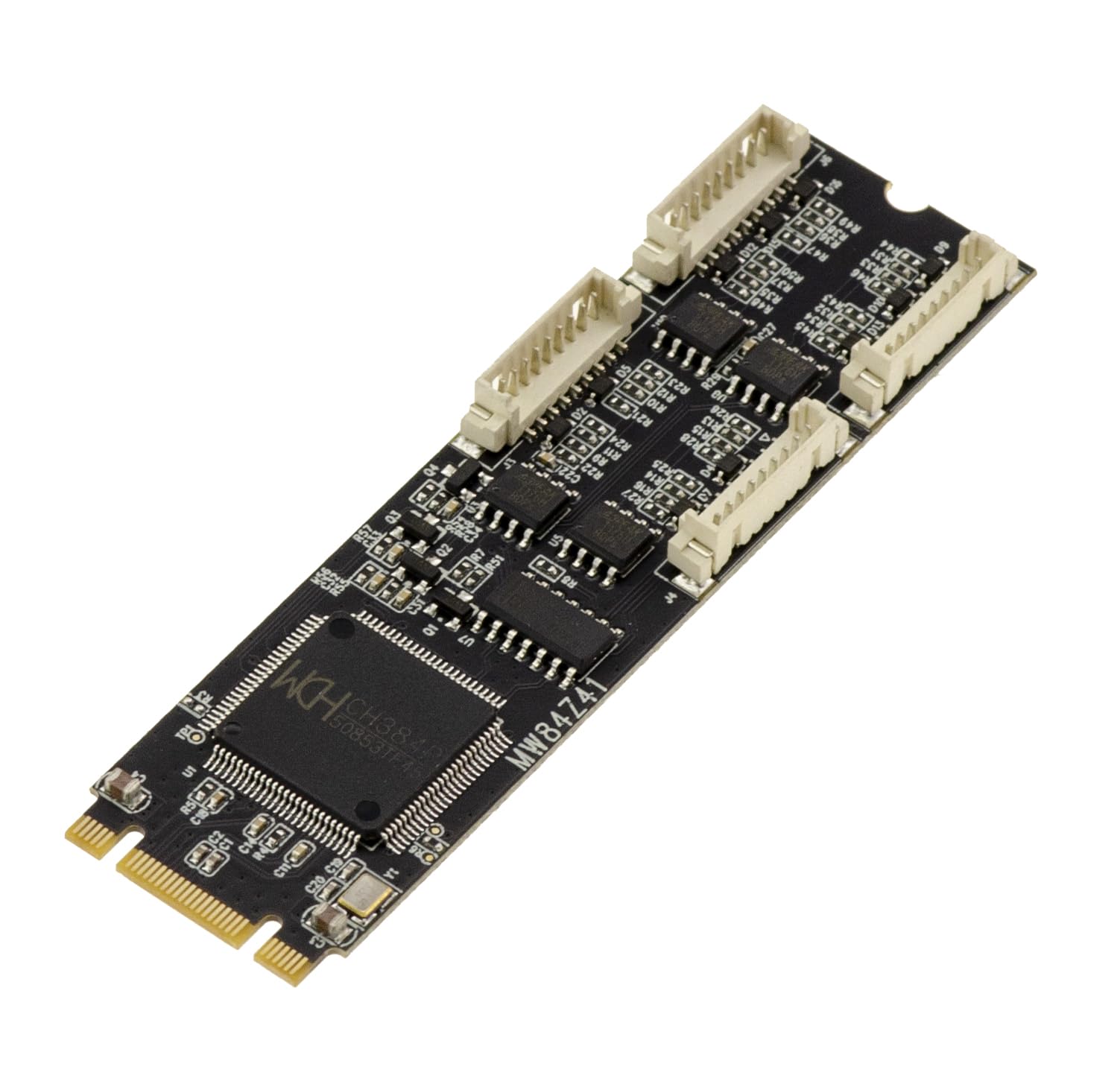KALEA-INFORMATIQUE Tarjeta M.2 B+M Key a 4 Puertos Serie COM RS422/RS485 con Montaje DB9 o cableado, con chipset WCH384. Controlador M.2 PCIe a RS-422/RS-485