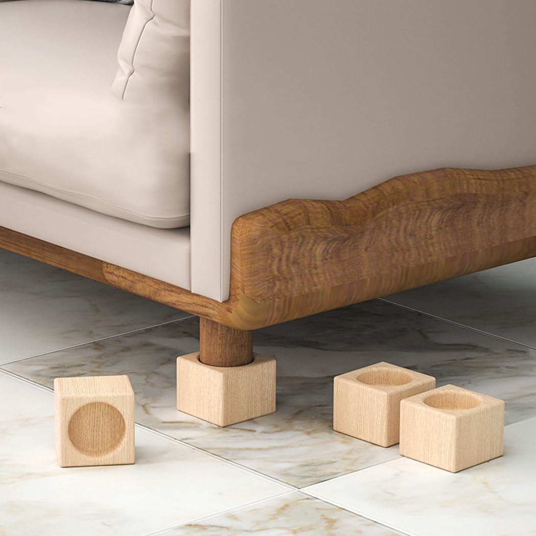 Meubelverhogers 4 Pcs Wood Risers Cylindrical Sofa Risers Heavy Duty