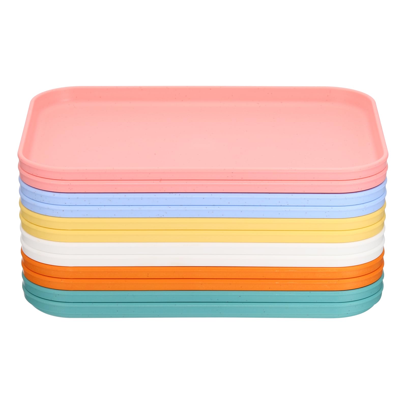 PATIKIL Vassoio da portata per fast food, 24 x 17 cm, confezione da 12 vassoi riutilizzabili in plastica da cucina per mangiare
