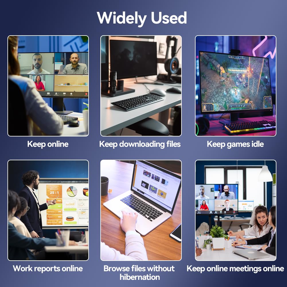 AXFEE Symulator myszy, niewykrywalny symulator ruchu myszy USB, z przyciskiem przełącznika i 3 trybami Jiggler, nadaje się do utrzymania laptopa/komputera w stanie przebudzenia, bez sterowników
