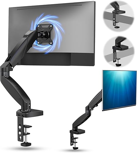 White Mulberry |DIY| Economical Gas Spring Monitor Arm | Desk Mounted Monitor Stand for 15-32 Inch Monitors |9Kg Screen Capacity|VESA…