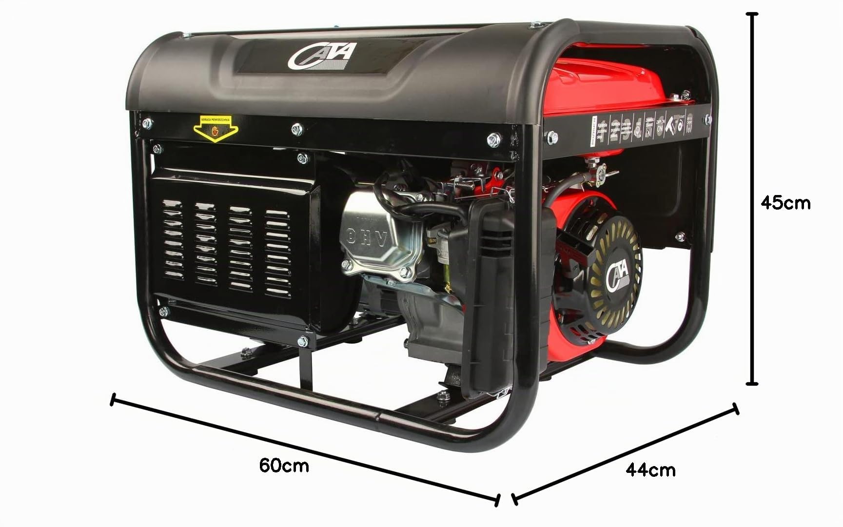 Generatore di Corrente Elettrica Elettricità Cata | a Benzina 15L | 3,2 kW | Portatile | 7CV 210cc | Funzionamento Continuo per 11h