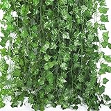 Siprelaa 18 Stück Efeu Künstlich Girlande 2.1 M, Künstliche Pflanzen, Efeu Girlande, Efeu Künstlich Hängend, für Hochzeit, Büro, Küche, Garten, Party Wanddekoration