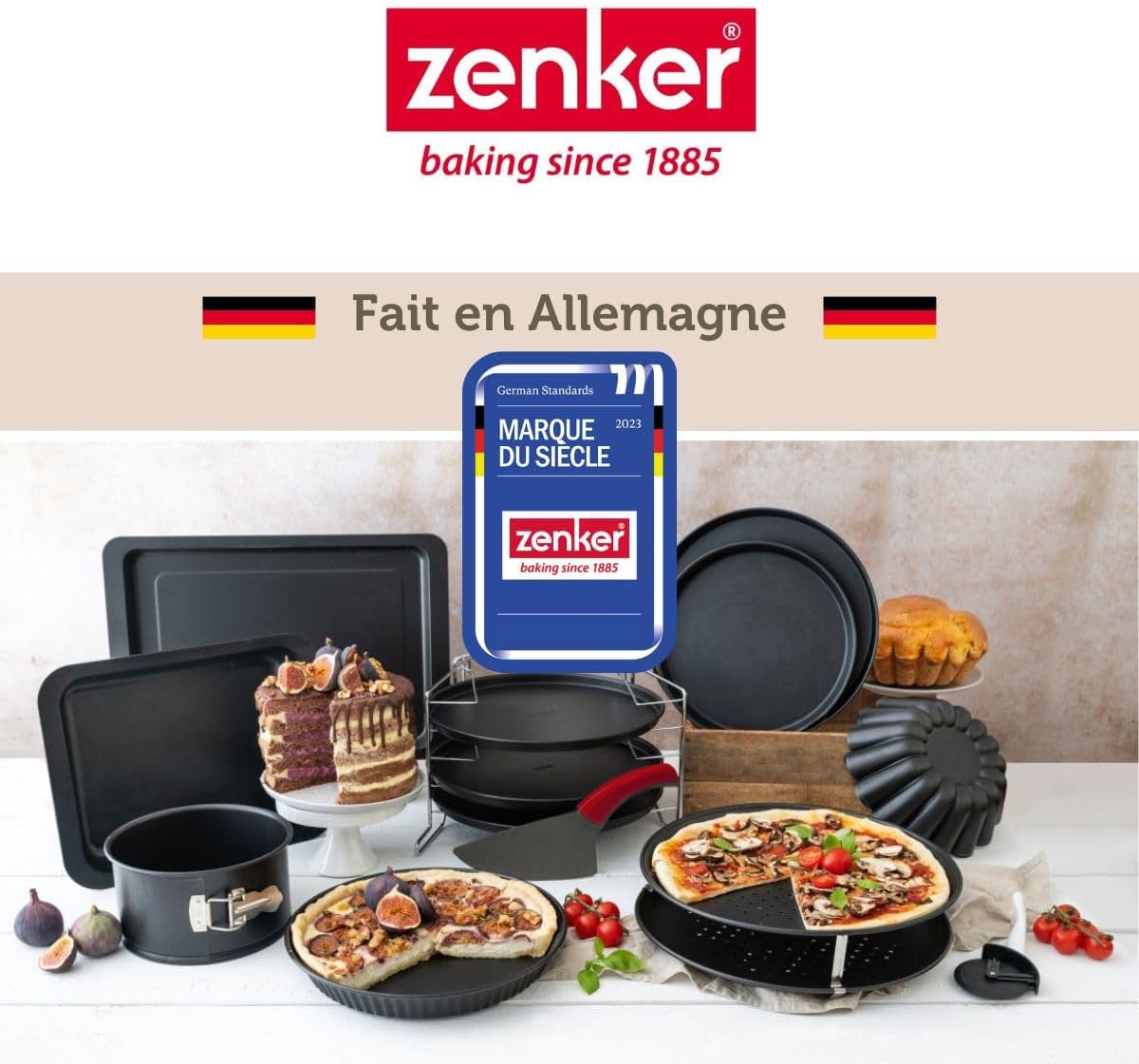Zenker "Special Countries" Pizza Tray, Black, 16.54 x 11.42 x 0.98"