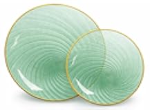 Lillian Tablesettings 32-Piece Tinted Green Plastic Plates Set, 16×10