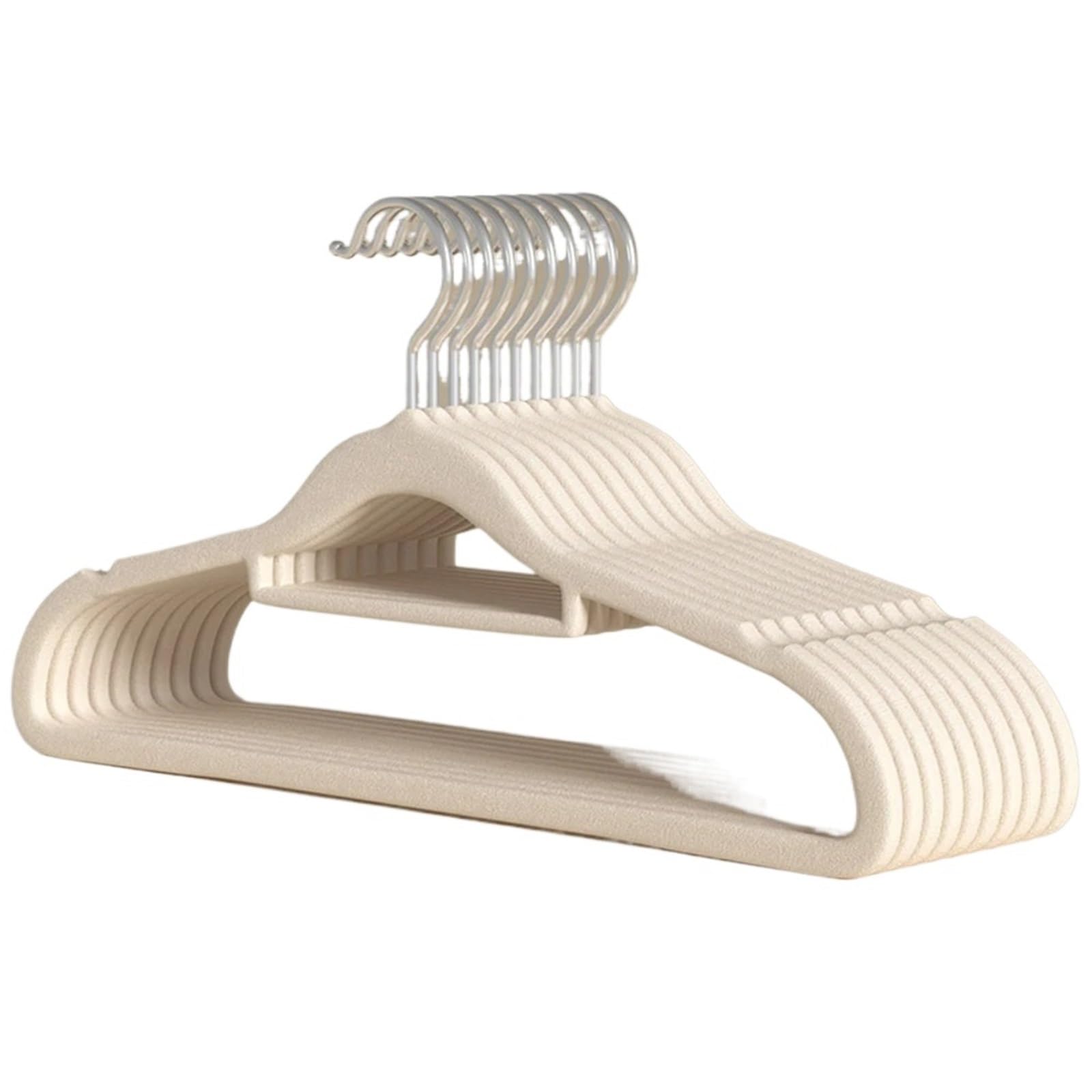 Hangers Non-Slip Fleece Hanger With Bold Design Decorators Seamless Wardrobe Storage Sorting Drying Rack Specialized(20pcs white)