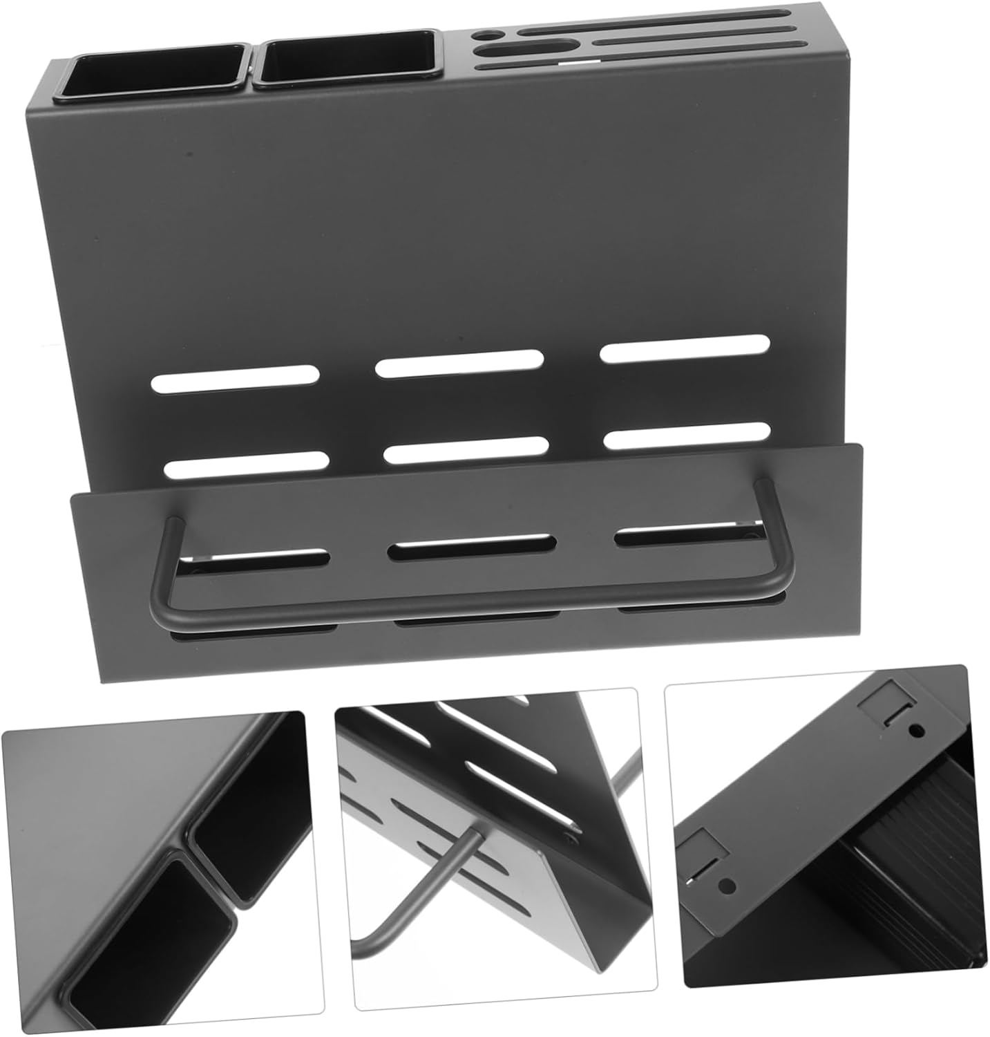Luxshiny Wall Mounted Kitchen Knife Holder and Utensil Organizer Multi-functional Cutting Board Rack Drain for Spoons Forks and Chopsticks Space-saving Design for Modern Kitchens
