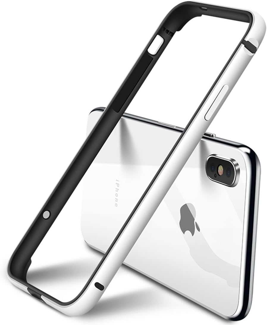 iPhone X Case, iPhone 10 Case, Aluminum Bumper Frame with Shock-Absorption Inner TPU Protective Case Cover for Apple iPhone X [ With Clear Back Tempered Glass Screen Protector ]