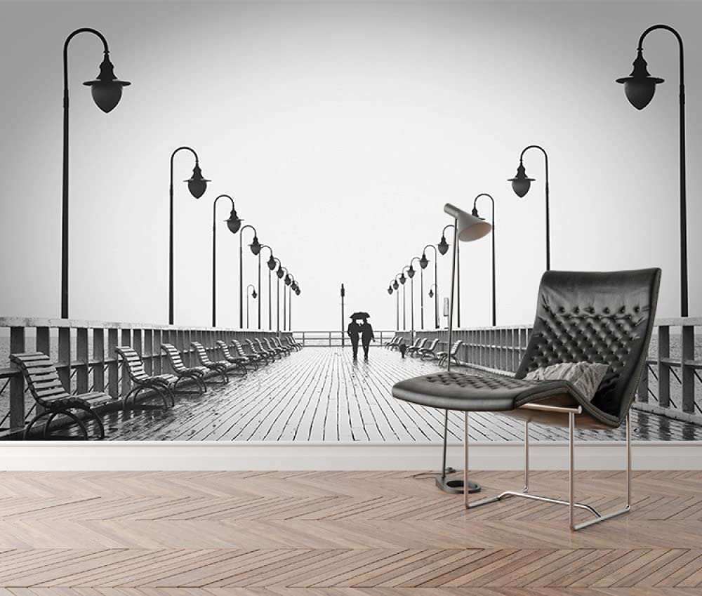 Papel Pintado 3D Para Habitación De Niños Vista Posterior De La Pareja De Puente Simple Sala De Estar Tv Sofá Tema Hotel Fondo De Lujo Paisaje Pintura De Pared Decoración Para El Hogar Murales Autoad