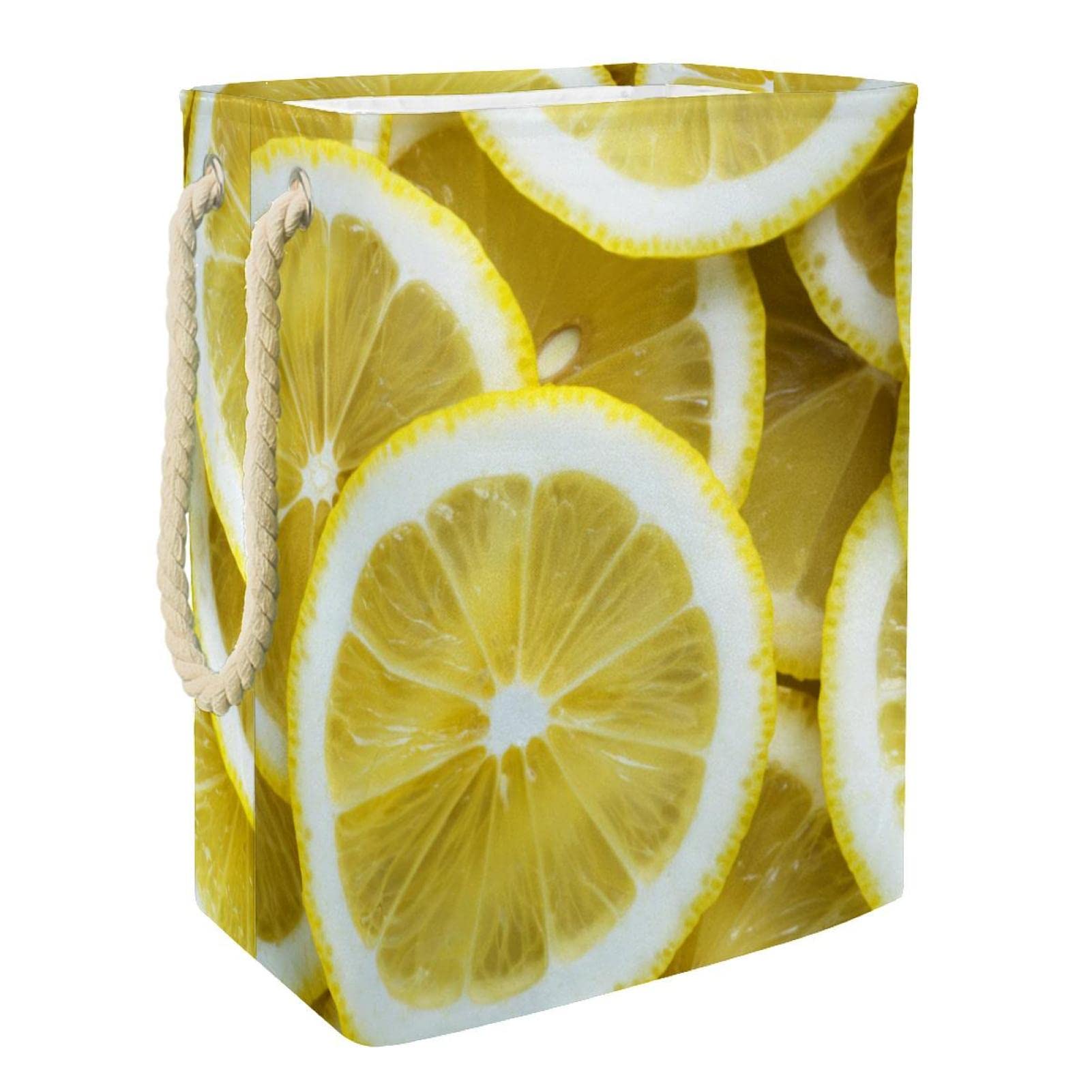 Panier à linge imperméable Citron avec poignée pour linge sale et jouets
