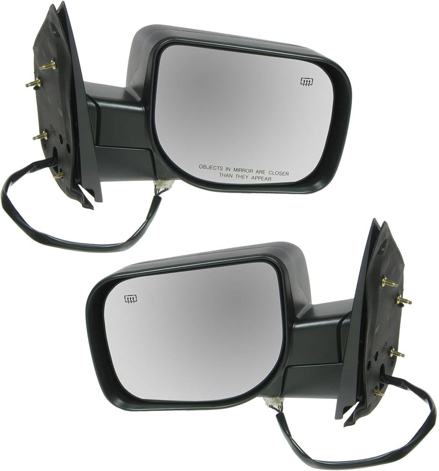 Driver and Passenger Side Mirror Assembly Set Power Heated Foldaway Textured Black Compatible with 2006-2010 Nissan Titan SE