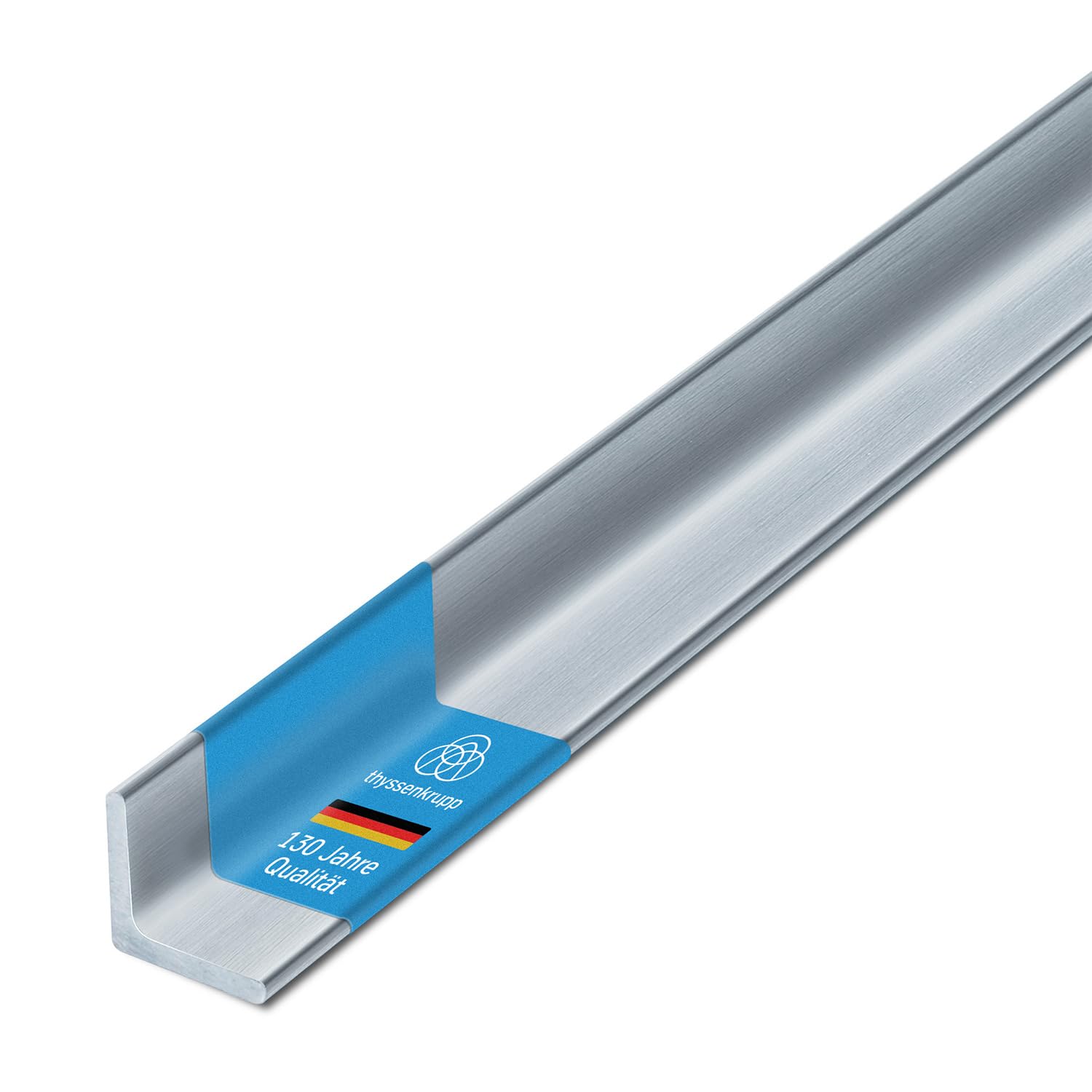 thyssenkrupp Edelstahlprofil 50x5mm, 2000mm – Winkel V2A 1.4301 – Edelstahl Winkelprofil für Konstruktion & Montage – L-Profil Edelstahl