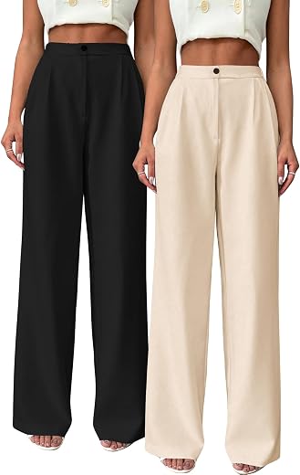 Toochki Trousers for Woman Pants Women's Formal Office Korean | Beige Track Pant | Straight | Cotton Spandex Stretchable T...