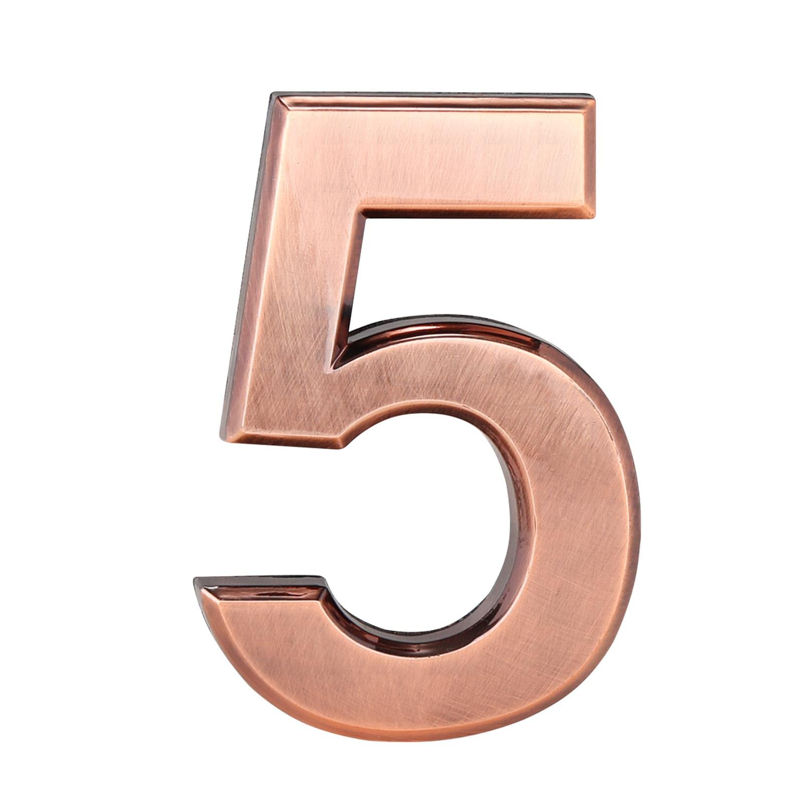 32Nd Bronze Effect Abs Plastic Door Number With Self Adhesive Back 7.5Cm - 5