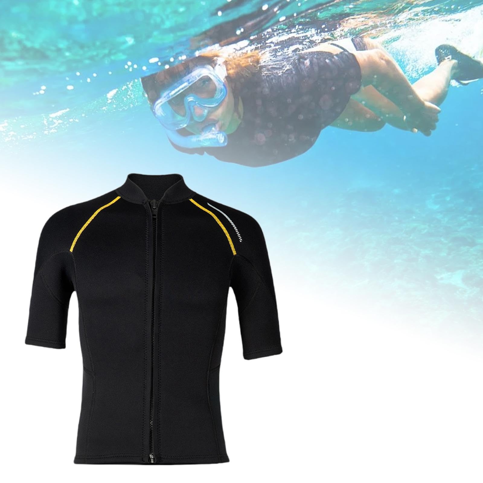 Top de Combinaison de Zip Avant pour Hommes pour Sports Nautiques, Veste en Néoprène de 1,5 Mm