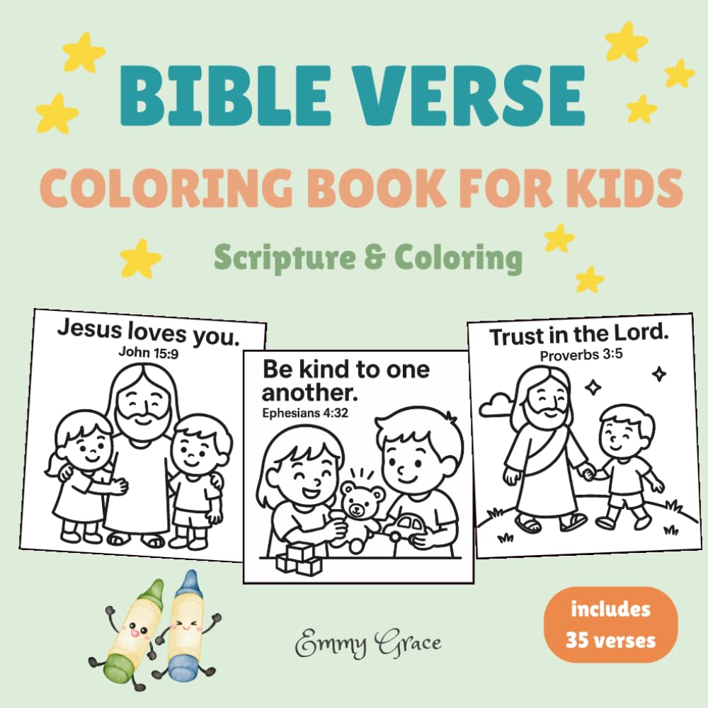 bible verse coloring book for kids: Scripture Coloring Pages for Kids to Learn God’s Word (Kids Bible Coloring Book)